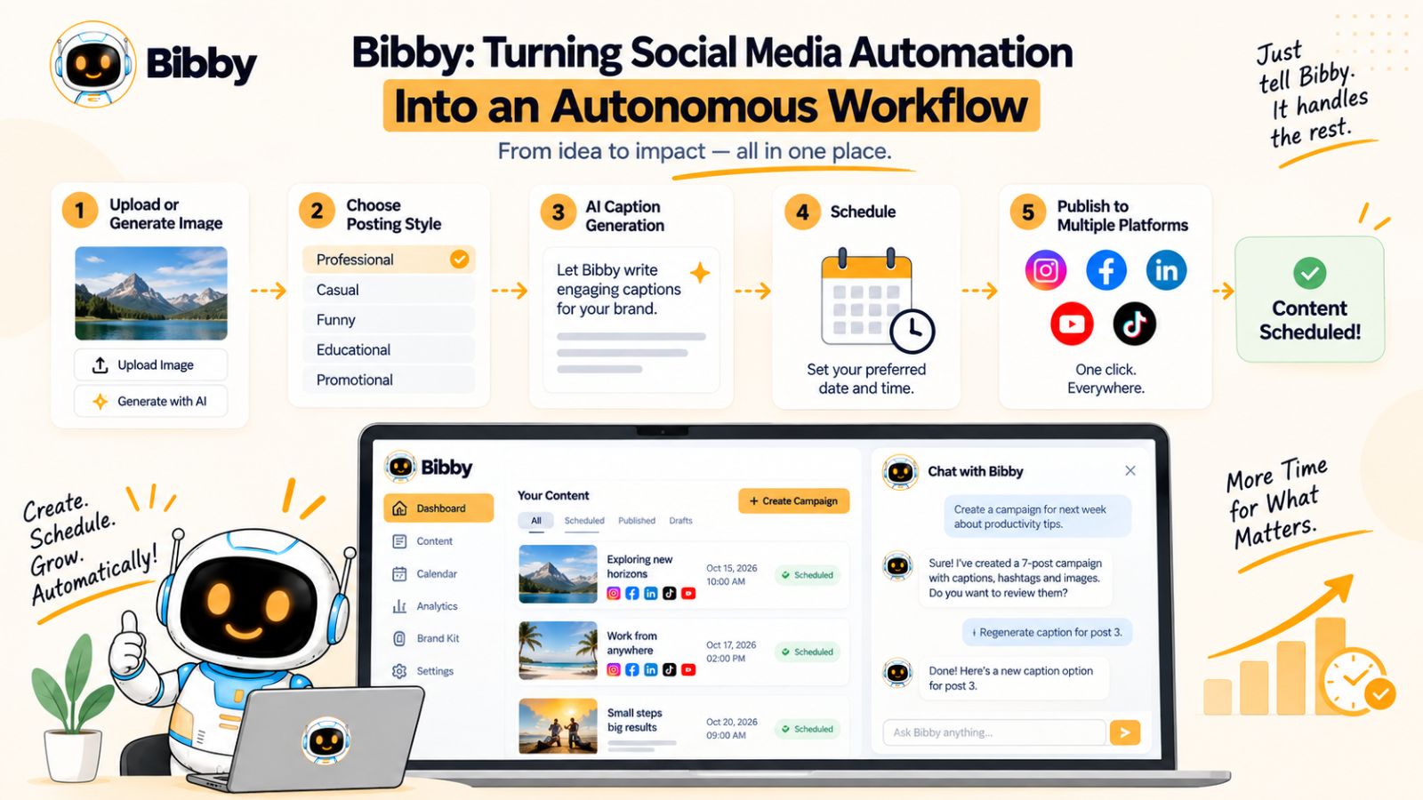 Bibby: Turning Social Media Automation Into an Autonomous Workflow